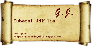 Gubacsi Júlia névjegykártya